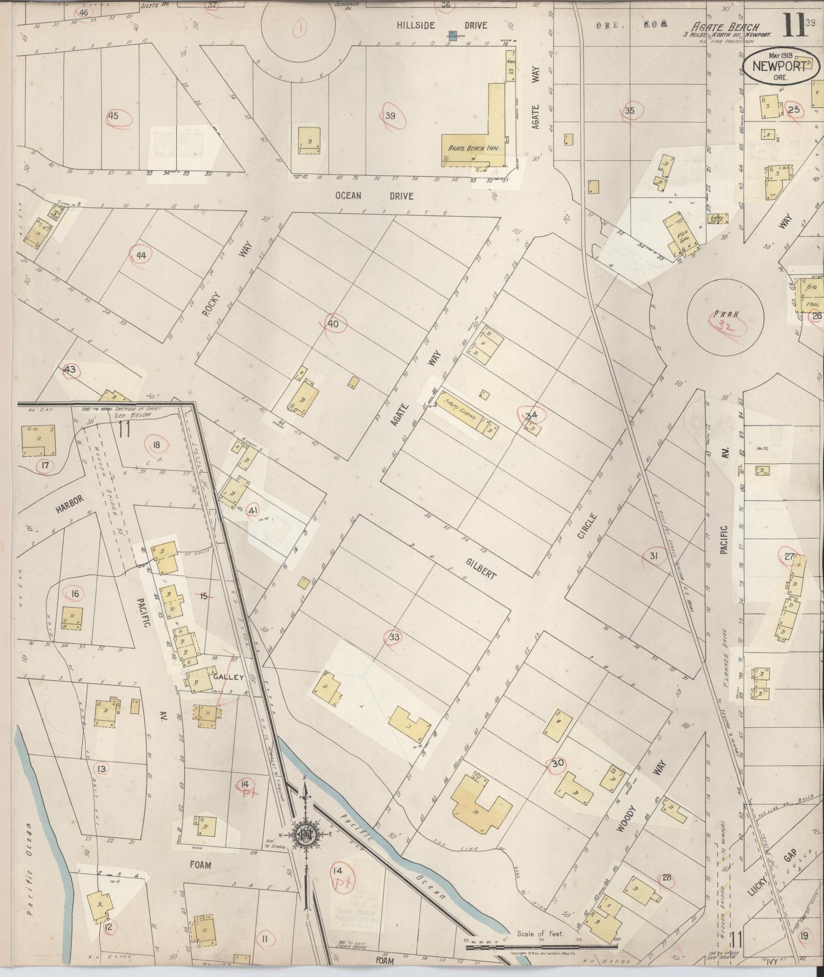 Sanborn Fire Insurance Map from Newport, Lincoln County, Oregon (1940), Sheet #0011 - Complete Map Set gallery image, historic Sanborn map, vintage wall art, Oregon Oregon