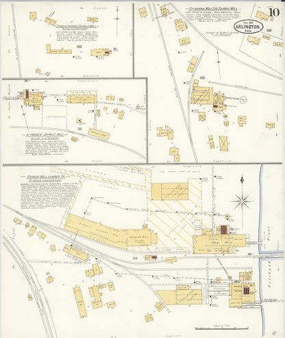 Sanborn Fire Insurance Map from Arlington, Snohomish County, Washington (1905), Sheet #0010 - Complete Map Set gallery image, historic Sanborn map, vintage wall art, Washington Washington