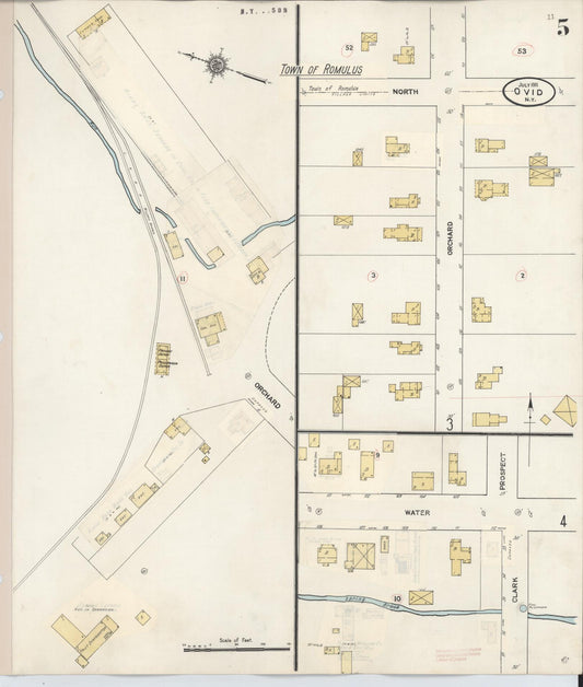 Sanborn Fire Insurance Map from Ovid, Seneca County, New York (1934), Sheet #0005 - Historic Sanborn Fire Insurance Map Print, vintage old map wall art, antique decor, genealogy gift, New York New York map