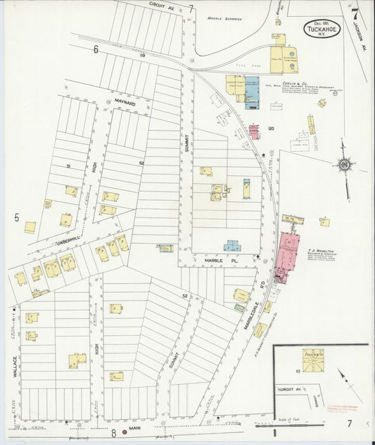 Sanborn Fire Insurance Map from Tuckahoe, Westchester County, New York (1911), Sheet #0007 - Historic Sanborn Fire Insurance Map Print, vintage old map wall art, antique decor, genealogy gift, New York New York map