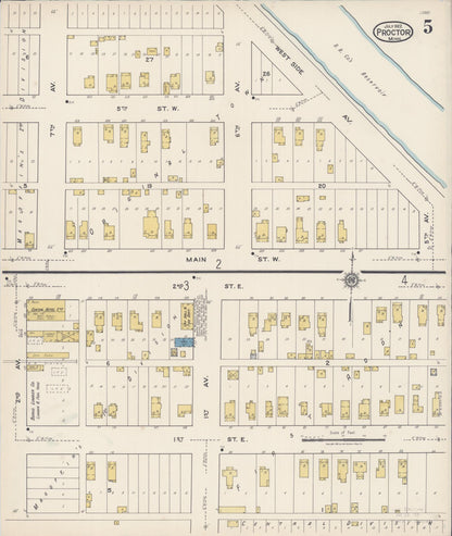 Sanborn Fire Insurance Map from Proctor, Saint Louis County, Minnesota (1922), Sheet #0005 - Complete Map Set gallery image, historic Sanborn map, vintage wall art, Minnesota Minnesota