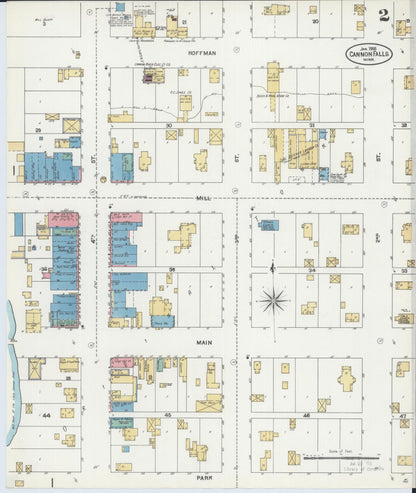 Sanborn Fire Insurance Map from Cannon Falls, Goodhue County, Minnesota (1905), Sheet #0002 - Complete Map Set gallery image, historic Sanborn map, vintage wall art, Minnesota Minnesota