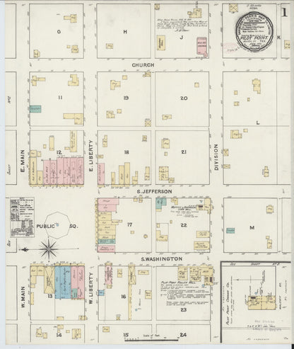 Sanborn Fire Insurance Map from Pilot Point, Denton County, Texas (1891), Sheet #0001 - Complete Map Set gallery image, historic Sanborn map, vintage wall art, Texas Texas
