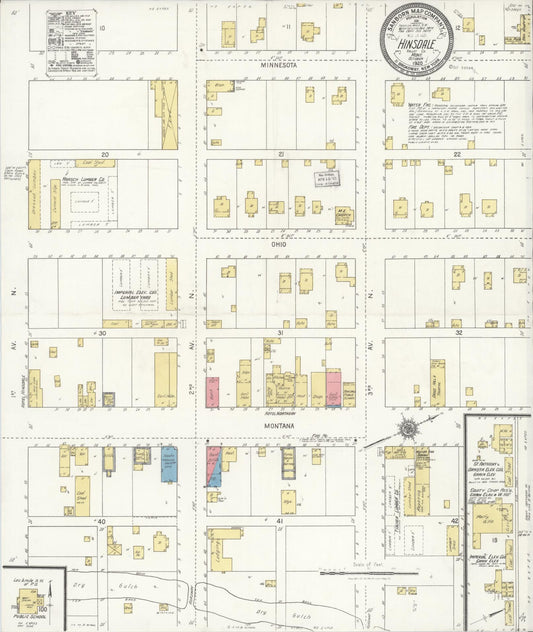 Sanborn Fire Insurance Map from Hinsdale, Valley County, Montana. (1920) – Historic Sanborn Fire Insurance Map Print
