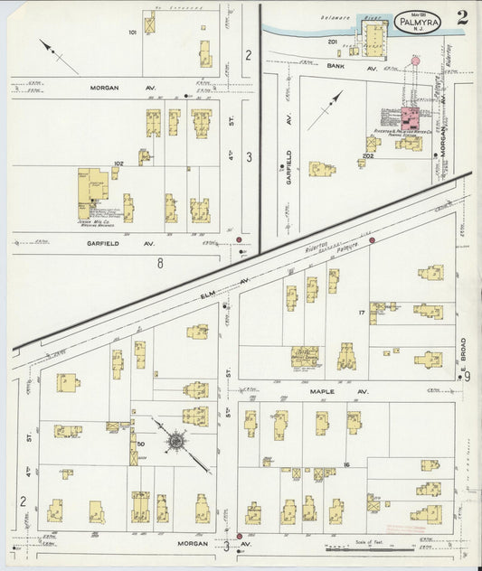Sanborn Fire Insurance Map from Palmyra, Burlington County, New Jersey (1911), Sheet #0002 - Complete Map Set gallery image, historic Sanborn map, vintage wall art, New Jersey New Jersey