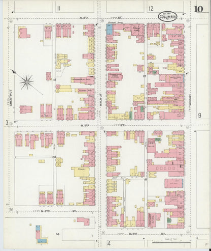 Sanborn Fire Insurance Map from Columbia, Lancaster County, Pennsylvania (1904), Sheet #0010 - Complete Map Set gallery image, historic Sanborn map, vintage wall art, Pennsylvania Pennsylvania