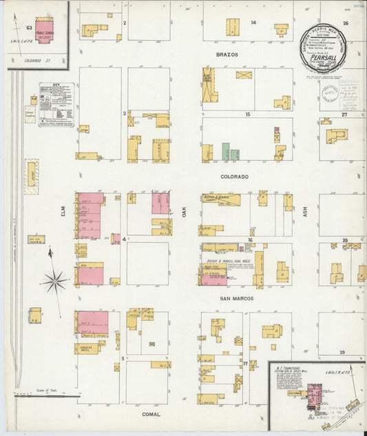 Sanborn Fire Insurance Map from Pearsall, Frio County, Texas (1900), Sheet #0001 - Historic Sanborn Fire Insurance Map Print, vintage old map wall art, antique decor, genealogy gift, Texas Texas map