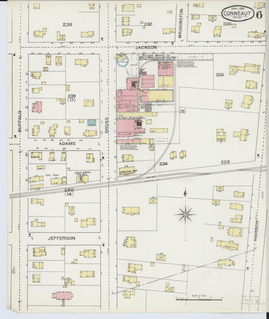 Sanborn Fire Insurance Map from Conneaut, Ashtabula County, Ohio (1893), Sheet #0006 - Historic Sanborn Fire Insurance Map Print, vintage old map wall art, antique decor, genealogy gift, Ohio Ohio map