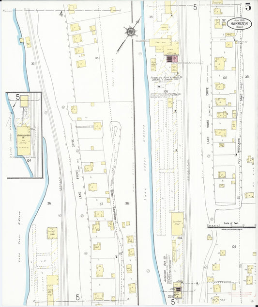Sanborn Fire Insurance Map from Harrison, Kootenai County, Idaho (1918), Sheet #0005 - Historic Sanborn Fire Insurance Map Print, vintage old map wall art, antique decor, genealogy gift, Idaho Idaho map
