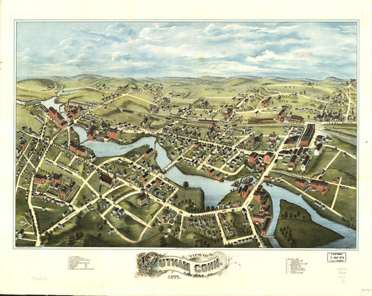 View of Putnam, Conn. 1877. (1877) – Historic Bird’s-Eye View Panorama Print