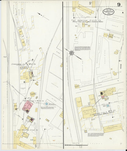 Sanborn Fire Insurance Map from Fordyce, Dallas County, Arkansas (1912), Sheet #0009 - Complete Map Set gallery image, historic Sanborn map, vintage wall art, Arkansas Arkansas