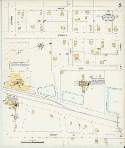 Sanborn Fire Insurance Map from Ardmore, Carter County, Oklahoma (1898), Sheet #0003 - Complete Map Set gallery image, historic Sanborn map, vintage wall art, Oklahoma Oklahoma