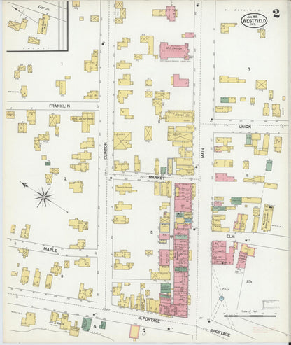 Sanborn Fire Insurance Map from Westfield, Chautauqua County, New York (1902), Sheet #0002 - Complete Map Set gallery image, historic Sanborn map, vintage wall art, New York New York