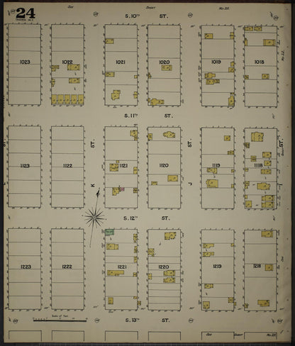 Sanborn Fire Insurance Map from Tacoma, Pierce County, Washington (1888), Sheet #0024 - Complete Map Set gallery image, historic Sanborn map, vintage wall art, Washington Washington