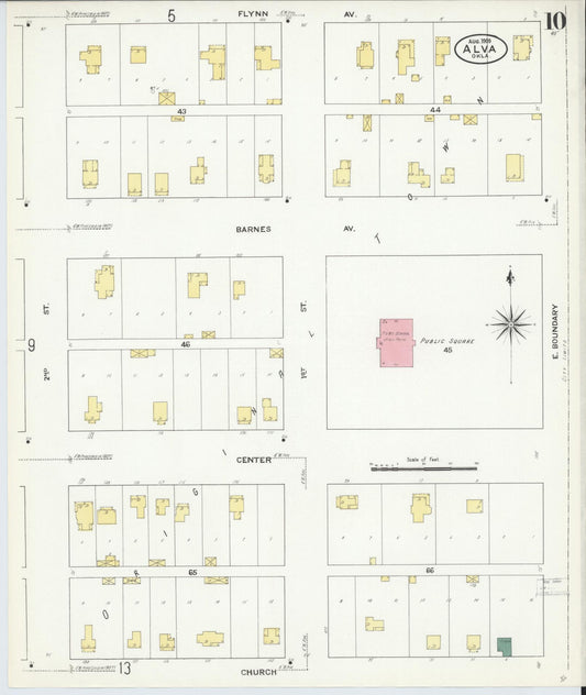 Sanborn Fire Insurance Map from Alva, Woods County, Oklahoma (1909), Sheet #0010 - Historic Sanborn Fire Insurance Map Print, vintage old map wall art, antique decor, genealogy gift, Oklahoma Oklahoma map