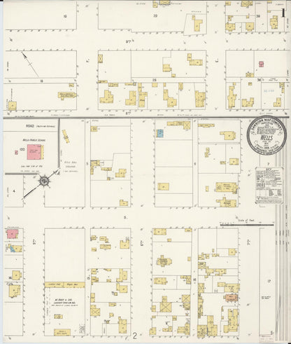 Sanborn Fire Insurance Map from Wells, Elko County, Nevada (1914), Sheet #0001 - Complete Map Set gallery image, historic Sanborn map, vintage wall art, Nevada Nevada