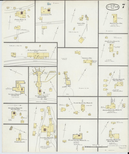 Sanborn Fire Insurance Map from Victor, Teller County, Colorado (1896), Sheet #0007 - Historic Sanborn Fire Insurance Map Print, vintage old map wall art, antique decor, genealogy gift, Colorado Colorado map