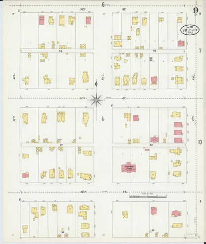 Sanborn Fire Insurance Map from Greeley, Weld County, Colorado (1906), Sheet #0009 - Complete Map Set gallery image, historic Sanborn map, vintage wall art, Colorado Colorado