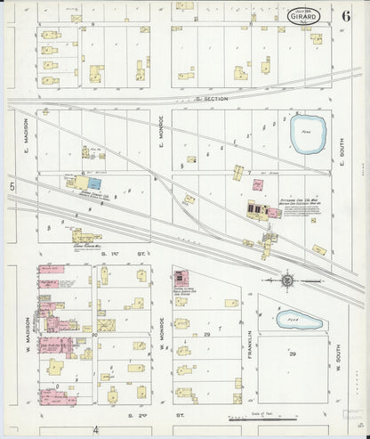 Sanborn Fire Insurance Map from Girard, Macoupin County, Illinois (1914), Sheet #0006 - Complete Map Set gallery image, historic Sanborn map, vintage wall art, Illinois Illinois
