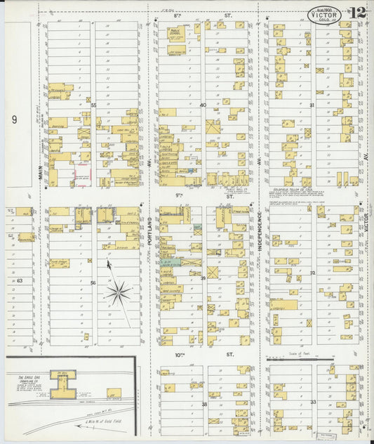 Sanborn Fire Insurance Map from Victor, Teller County, Colorado (1900), Sheet #0012 - Historic Sanborn Fire Insurance Map Print, vintage old map wall art, antique decor, genealogy gift, Colorado Colorado map