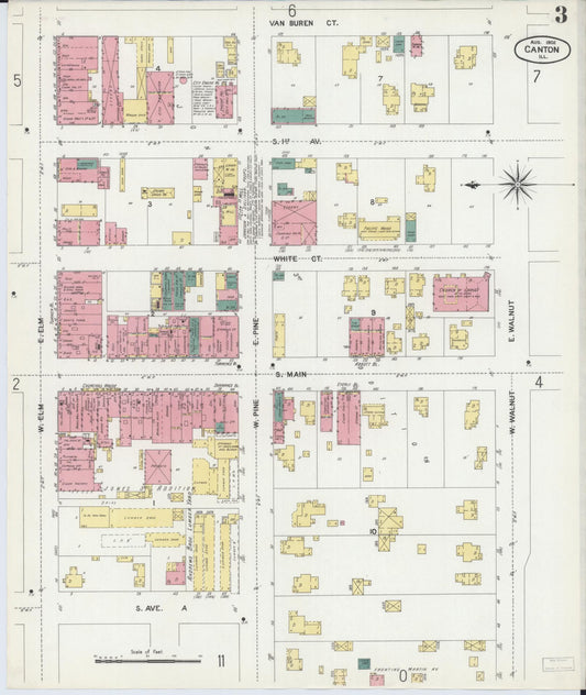 Sanborn Fire Insurance Map from Canton, Fulton County, Illinois (1902), Sheet #0003 - Historic Sanborn Fire Insurance Map Print, vintage old map wall art, antique decor, genealogy gift, Illinois Illinois map