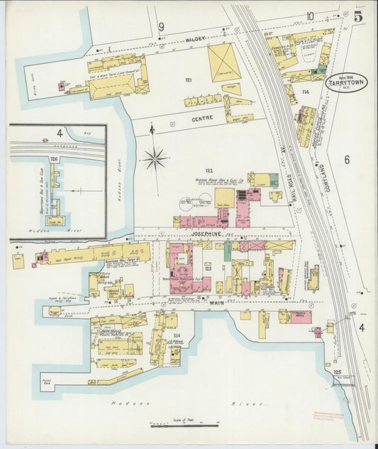 Sanborn Fire Insurance Map from Tarrytown, Westchester County, New York (1898), Sheet #0005 - Historic Sanborn Fire Insurance Map Print, vintage old map wall art, antique decor, genealogy gift, New York New York map