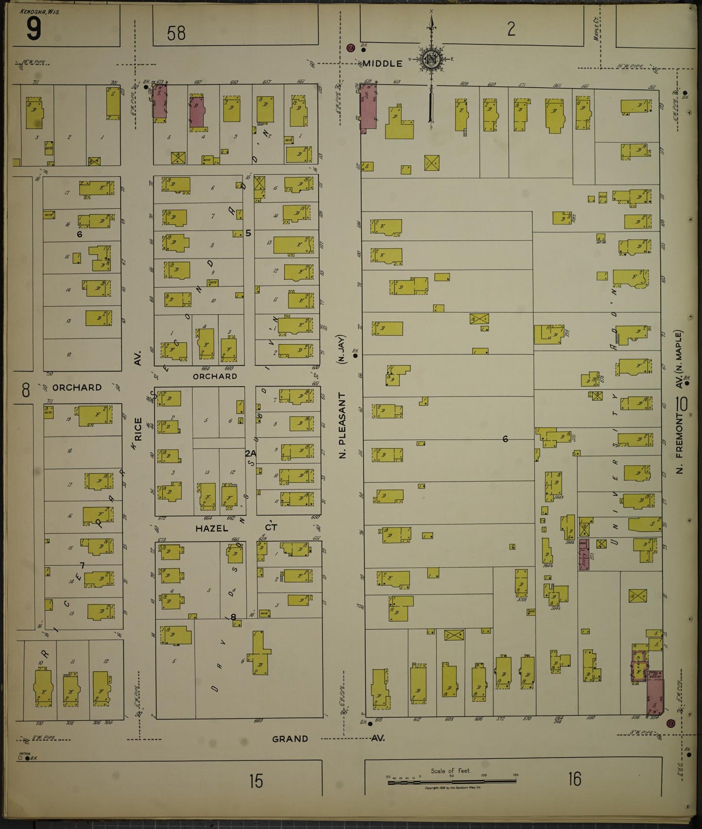 Sanborn Fire Insurance Map from Kenosha, Kenosha County, Wisconsin. (1918), Sheet 13