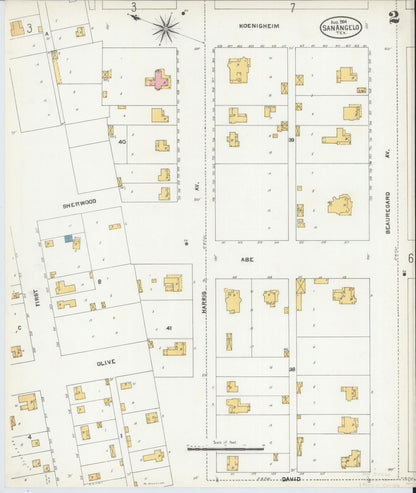 Sanborn Fire Insurance Map from San Angelo, Tom Green County, Texas (1904), Sheet #0002 - Complete Map Set gallery image, historic Sanborn map, vintage wall art, Texas Texas