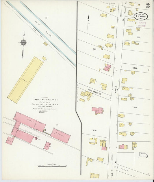 Sanborn Fire Insurance Map from Lyons, Wayne County, New York (1911), Sheet #0002 - Complete Map Set gallery image, historic Sanborn map, vintage wall art, New York New York