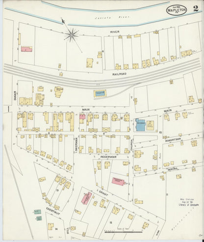 Sanborn Fire Insurance Map from Mapleton, Huntingdon County, Pennsylvania (1904), Sheet #0002 - Complete Map Set gallery image, historic Sanborn map, vintage wall art, Pennsylvania Pennsylvania