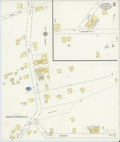 Sanborn Fire Insurance Map from Ogunquit, York County, Maine (1913), Sheet #0003 - Complete Map Set gallery image, historic Sanborn map, vintage wall art, Maine Maine