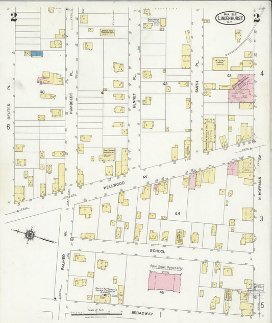 Sanborn Fire Insurance Map from Lindenhurst, Suffolk County, New York (1925), Sheet #0002 - Historic Sanborn Fire Insurance Map Print, vintage old map wall art, antique decor, genealogy gift, New York New York map