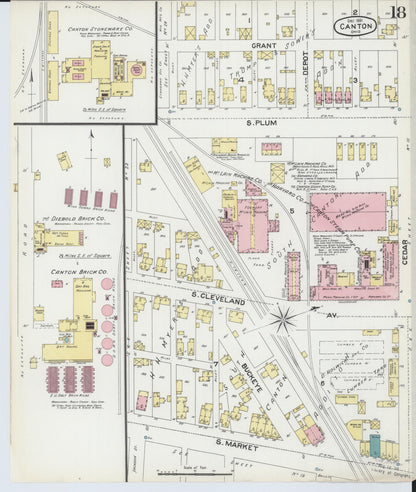 Sanborn Fire Insurance Map from Canton, Stark County, Ohio (1891), Sheet #0018 - Historic Sanborn Fire Insurance Map Print, vintage old map wall art, antique decor, genealogy gift, Ohio Ohio map