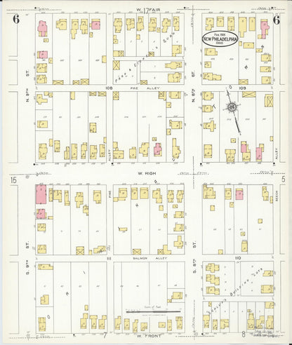 Sanborn Fire Insurance Map from New Philadelphia, Tuscarawas County, Ohio (1926), Sheet #0006 - Complete Map Set gallery image, historic Sanborn map, vintage wall art, Ohio Ohio