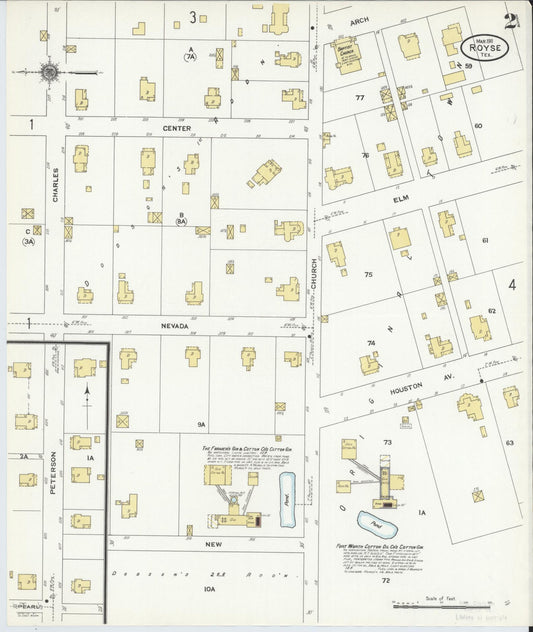 Sanborn Fire Insurance Map from Royse City, Rockwell County, Texas (1911), Sheet #0002 - Historic Sanborn Fire Insurance Map Print, vintage old map wall art, antique decor, genealogy gift, Texas Texas map