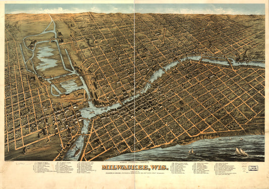 Milwaukee, Wis. (1872) – Historic Bird’s-Eye View Panorama Print