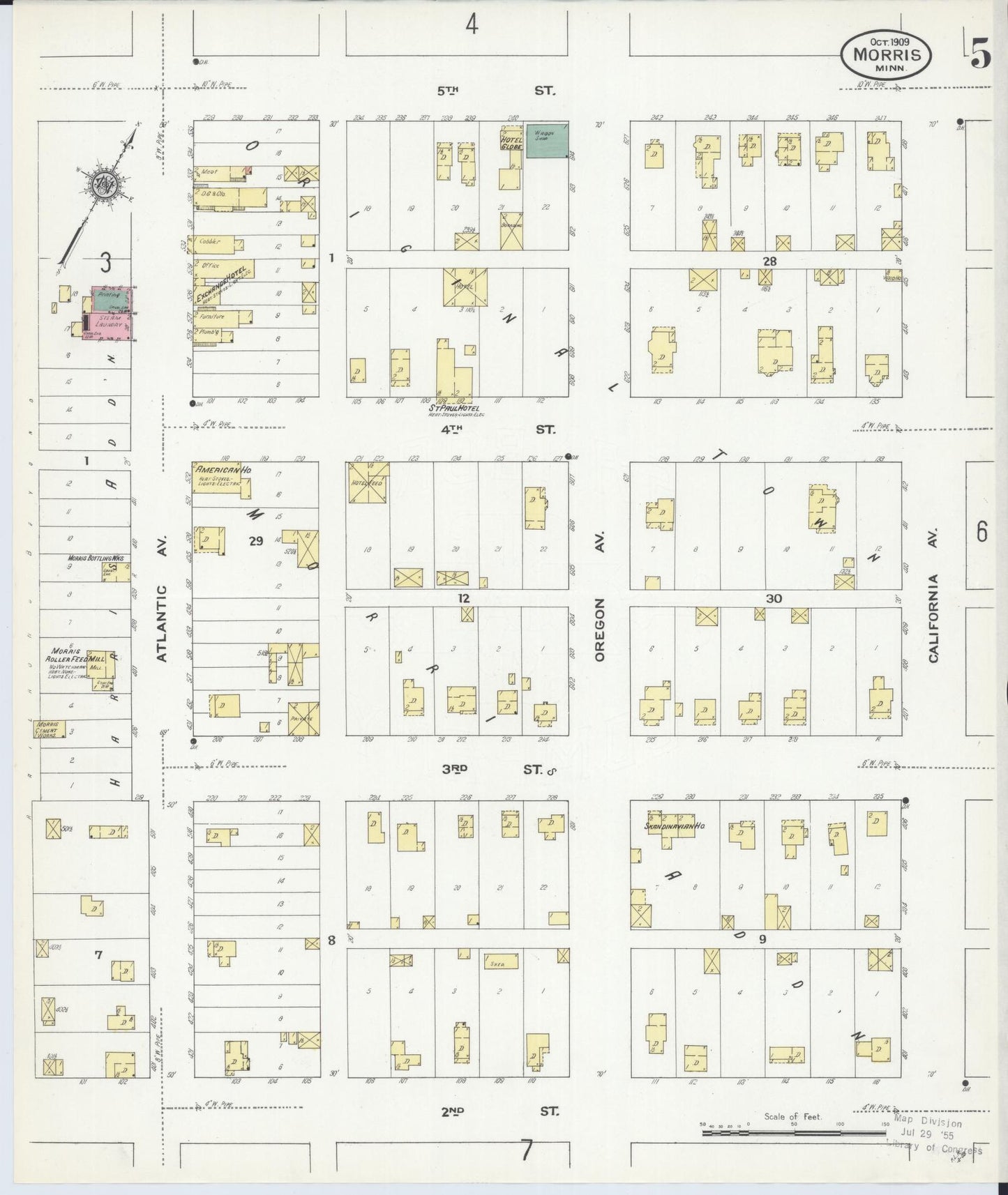 Sanborn Fire Insurance Map from Morris, Stevens County, Minnesota (1909), Sheet #0005 - Complete Map Set gallery image, historic Sanborn map, vintage wall art, Minnesota Minnesota