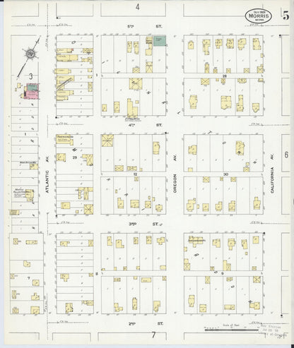 Sanborn Fire Insurance Map from Morris, Stevens County, Minnesota (1909), Sheet #0005 - Complete Map Set gallery image, historic Sanborn map, vintage wall art, Minnesota Minnesota