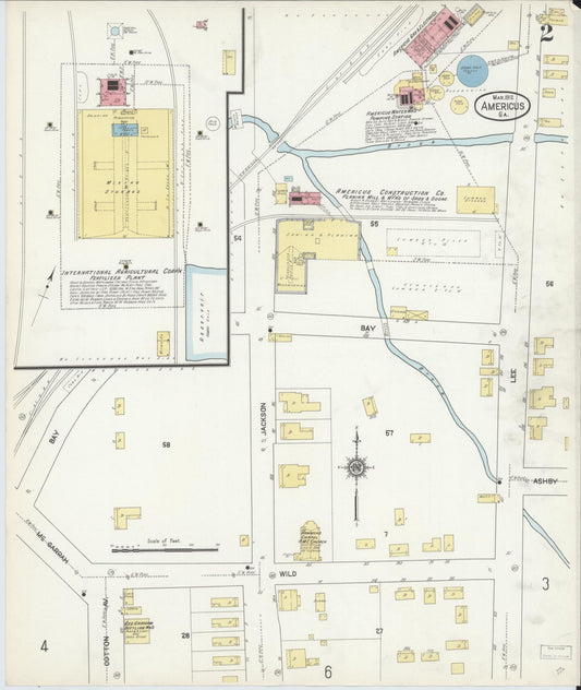 Sanborn Fire Insurance Map from Americus, Sumter County, Georgia (1912), Sheet #0002 - Historic Sanborn Fire Insurance Map Print, vintage old map wall art, antique decor, genealogy gift, Georgia Georgia map