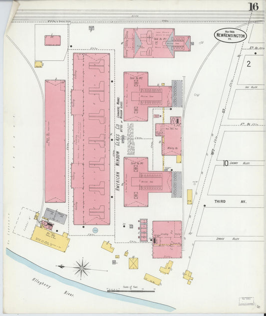 Sanborn Fire Insurance Map from New Kensington, Westmoreland County, Pennsylvania (1900), Sheet #0016 - Historic Sanborn Fire Insurance Map Print, vintage old map wall art, antique decor, genealogy gift, Pennsylvania Pennsylvania map