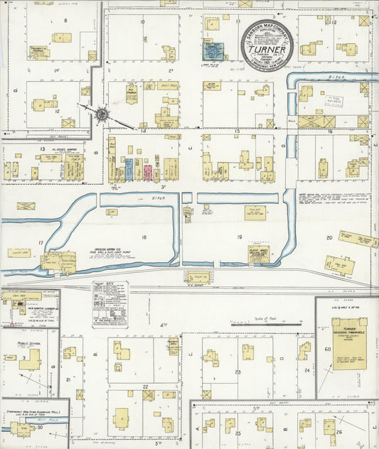 Sanborn Fire Insurance Map from Turner, Marion County, Oregon (1921), Sheet #0001 - Historic Sanborn Fire Insurance Map Print, vintage old map wall art, antique decor, genealogy gift, Oregon Oregon map