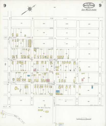 Sanborn Fire Insurance Map from Mauch Chunk, Carbon County, Pennsylvania (1930), Sheet #0009 - Complete Map Set gallery image, historic Sanborn map, vintage wall art, Pennsylvania Pennsylvania