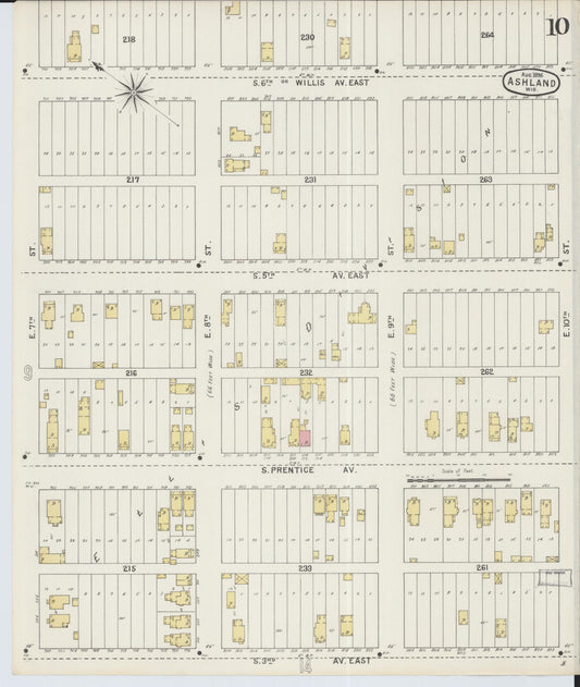 Sanborn Fire Insurance Map from Ashland, Ashland County, Wisconsin (1895), Sheet #0010 - Historic Sanborn Fire Insurance Map Print, vintage old map wall art, antique decor, genealogy gift, Wisconsin Wisconsin map