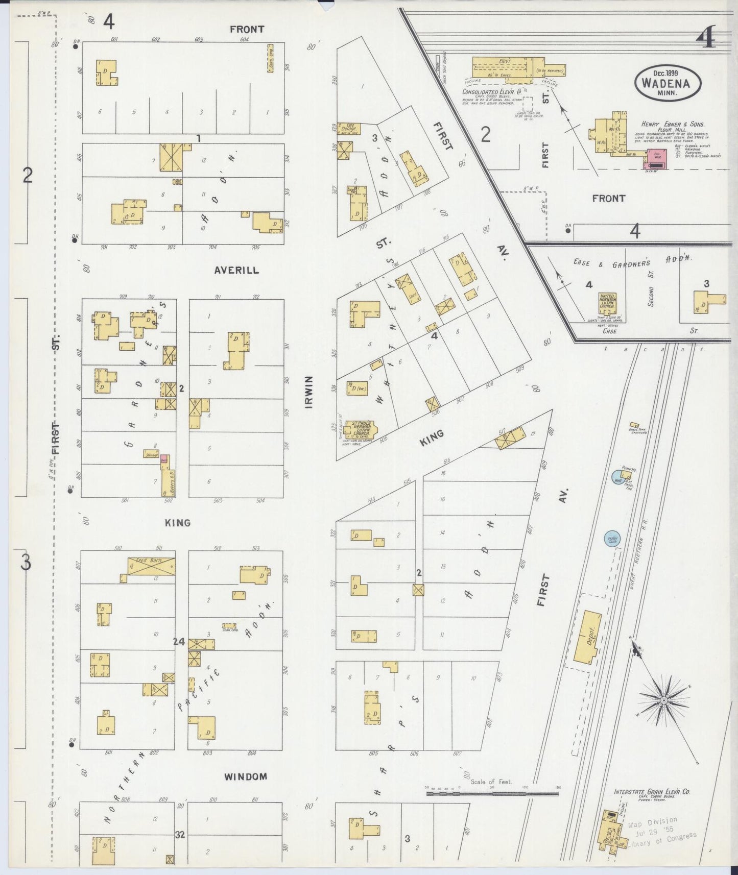 Sanborn Fire Insurance Map from Wadena, Wadena County, Minnesota (1899), Sheet #0004 - Complete Map Set gallery image, historic Sanborn map, vintage wall art, Minnesota Minnesota