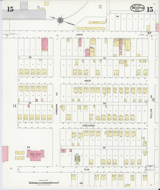 Sanborn Fire Insurance Map from Weirton, Hancock County, West Virginia (1923), Sheet #0015 - Historic Sanborn Fire Insurance Map Print, vintage old map wall art, antique decor, genealogy gift, West Virginia West Virginia map