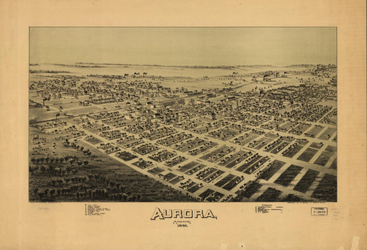Aurora, Missouri 1891. (1891) – Historic Bird’s-Eye View Panorama Print