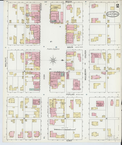 Sanborn Fire Insurance Map from Oxford, Butler County, Ohio (1892), Sheet #0002 - Complete Map Set gallery image, historic Sanborn map, vintage wall art, Ohio Ohio