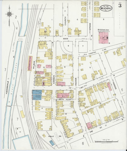 Sanborn Fire Insurance Map from Weatherly, Carbon County, Pennsylvania (1921), Sheet #0003 - Complete Map Set gallery image, historic Sanborn map, vintage wall art, Pennsylvania Pennsylvania
