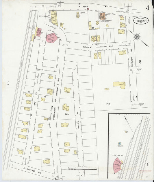 Sanborn Fire Insurance Map from Tuckahoe, Westchester County, New York (1911), Sheet #0004 - Historic Sanborn Fire Insurance Map Print, vintage old map wall art, antique decor, genealogy gift, New York New York map