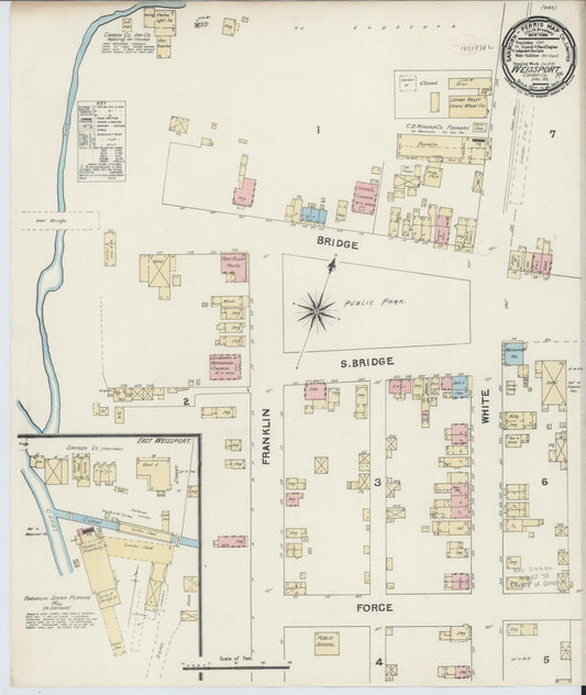 Sanborn Fire Insurance Map from Weissport, Carbon County, Pennsylvania (1891), Sheet #0001 - Historic Sanborn Fire Insurance Map Print, vintage old map wall art, antique decor, genealogy gift, Pennsylvania Pennsylvania map